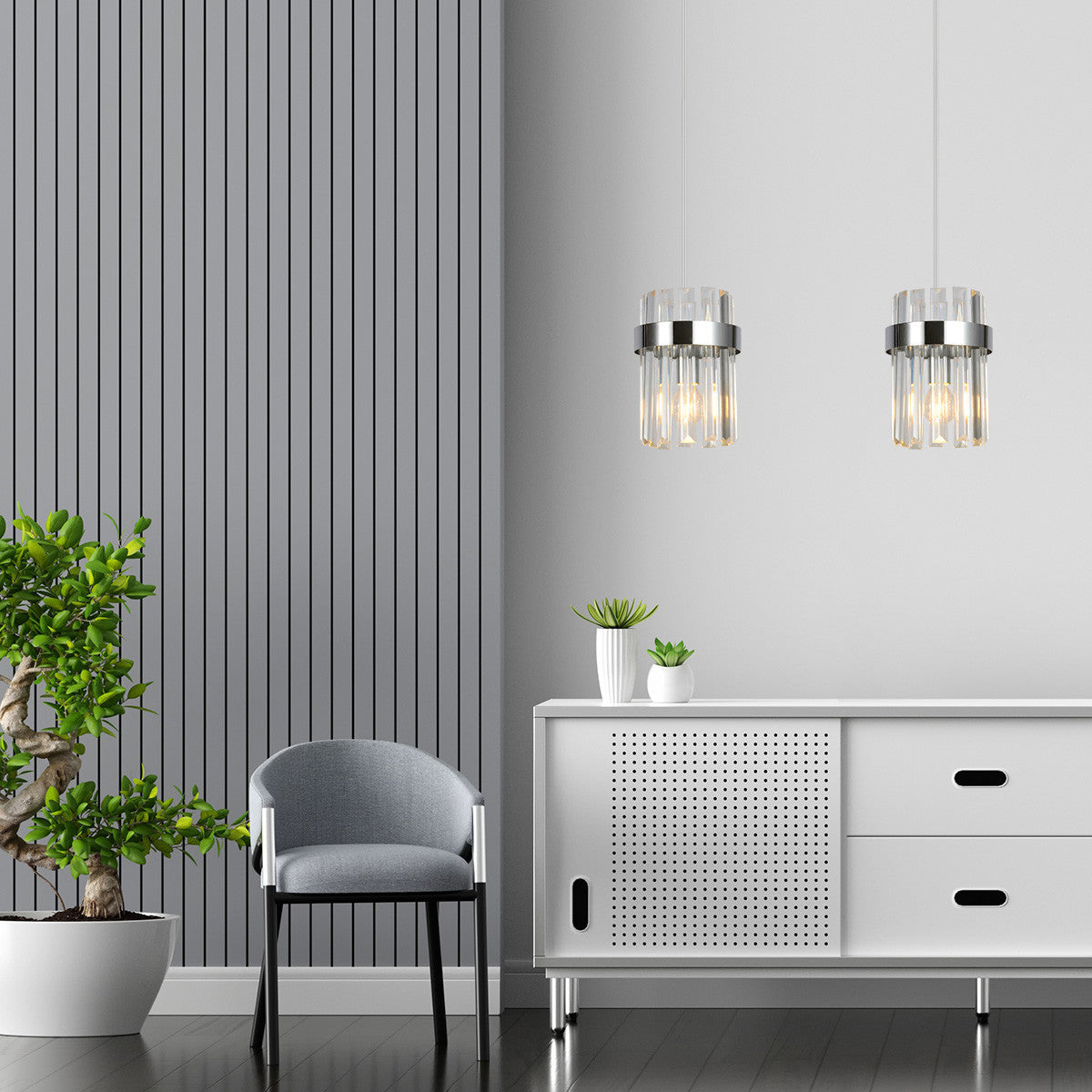Lampa wisząca Vetro chrom 2xE14
