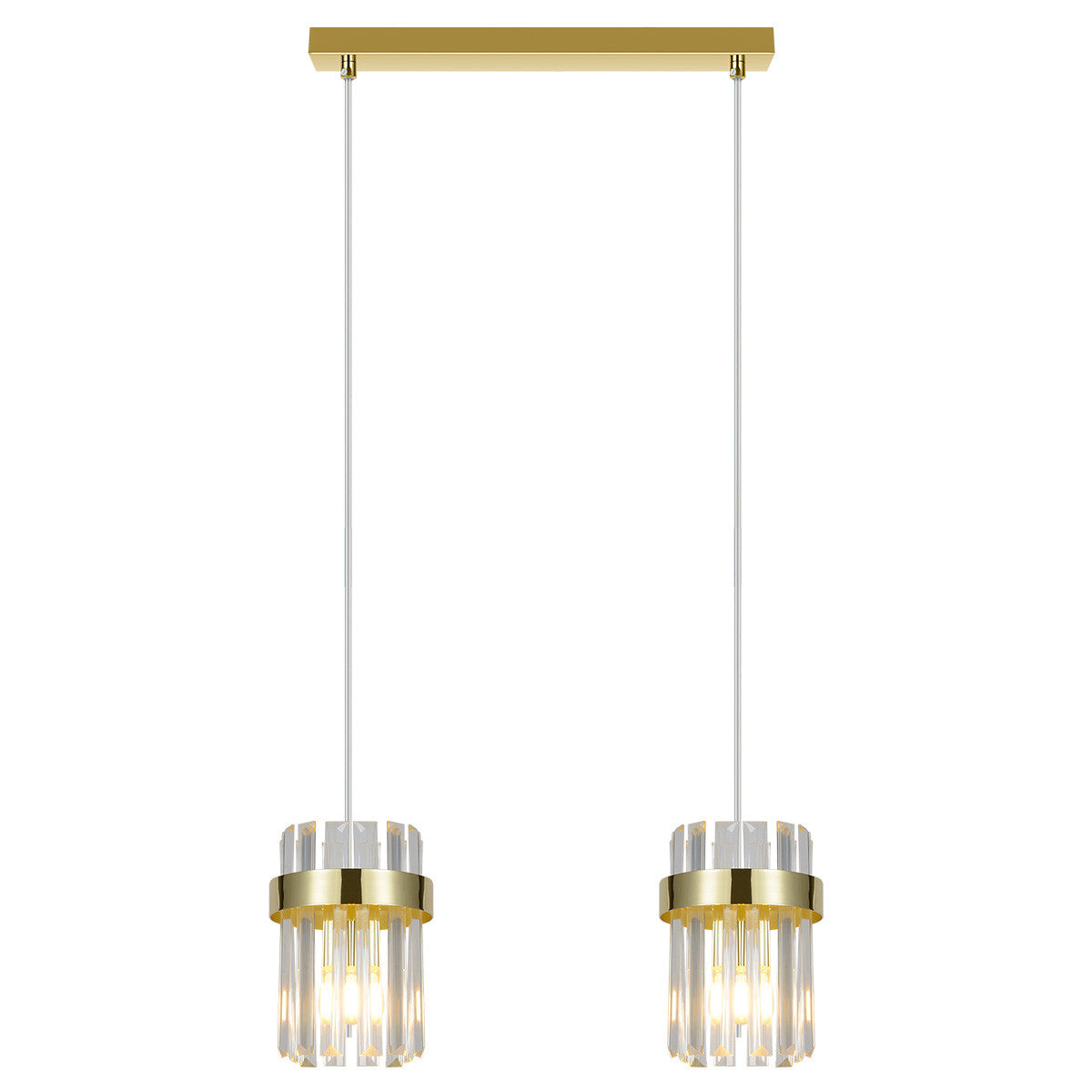 Lampa wisząca Vetro złota 2xE14