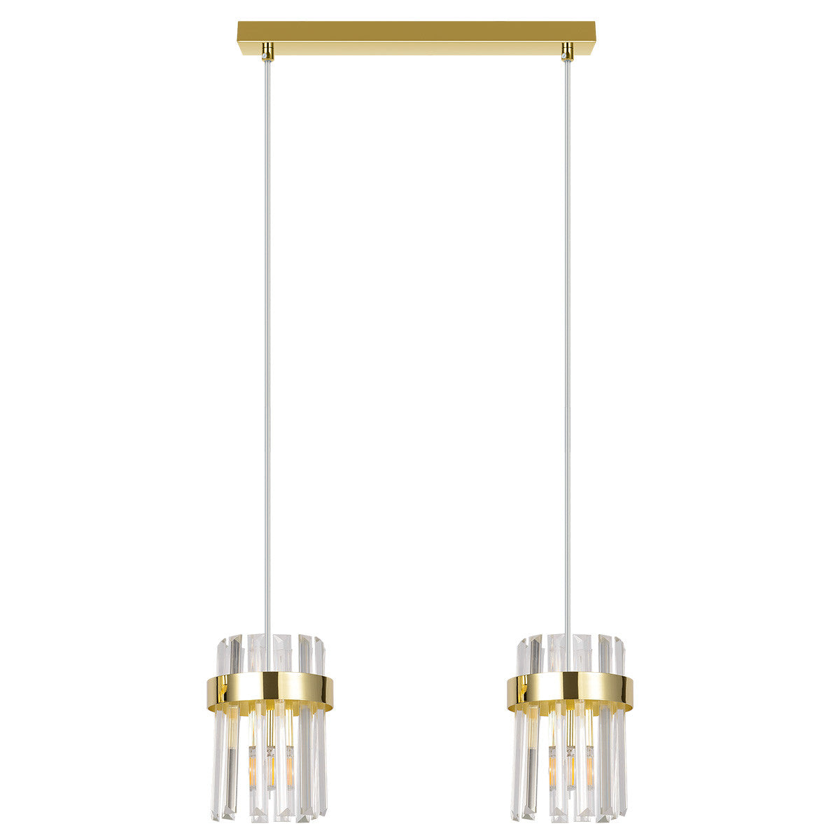 Lampa wisząca Vetro złota 2xE14