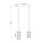 Lampa wisząca Vetro złota 2xE14