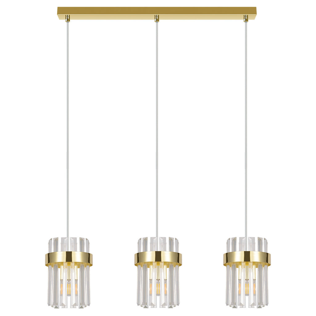 Lampa wisząca Vetro złota 3xE14