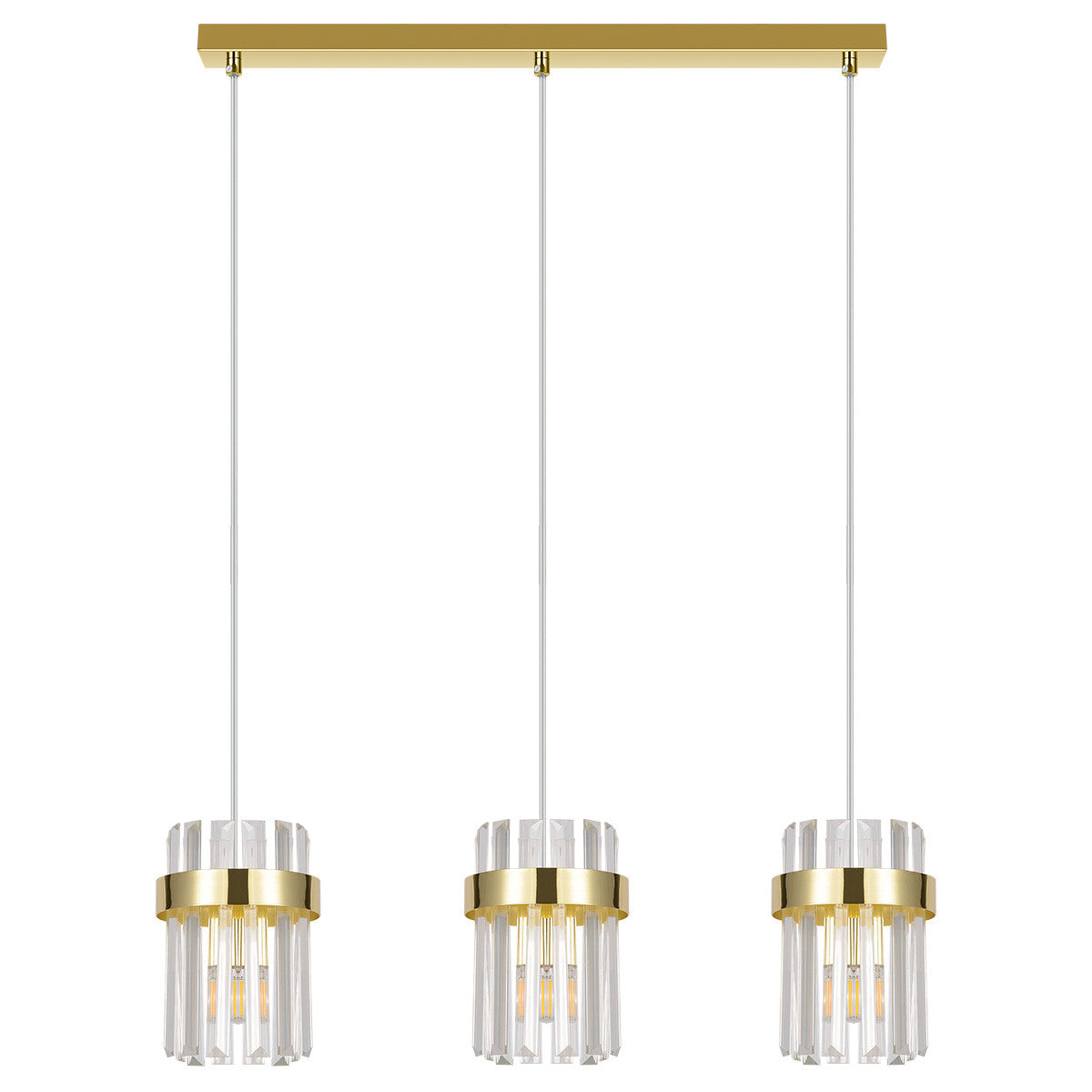 Lampa wisząca Vetro złota 3xE14