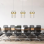 Lampa wisząca Vetro złota 3xE14