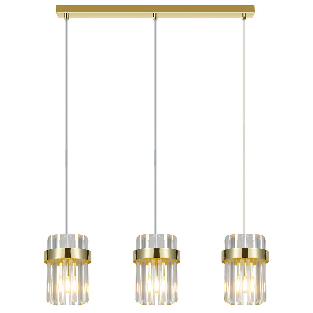 Lampa wisząca Vetro złota 3xE14