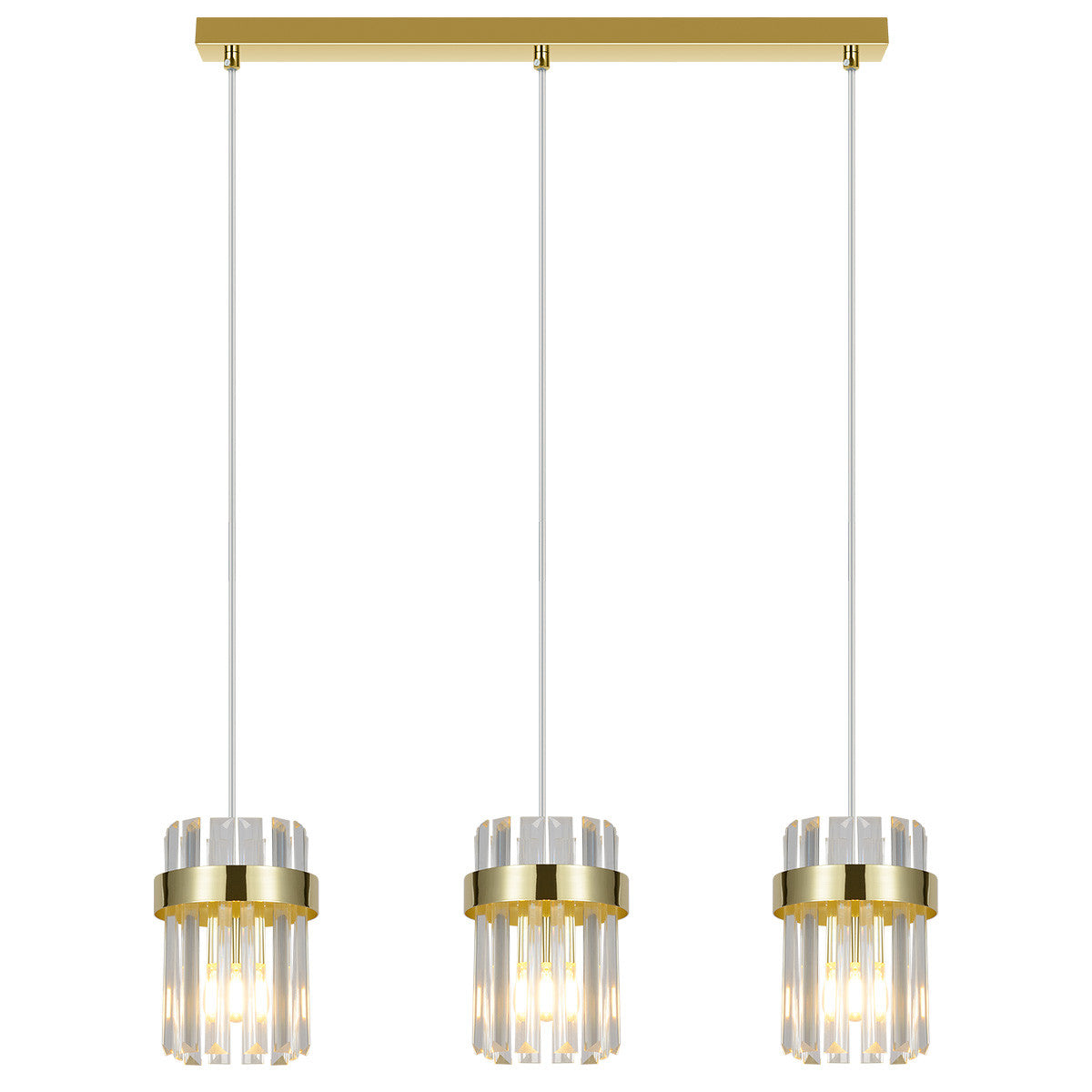 Lampa wisząca Vetro złota 3xE14