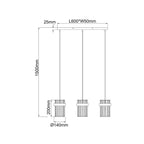 Lampa wisząca Vetro złota 3xE14