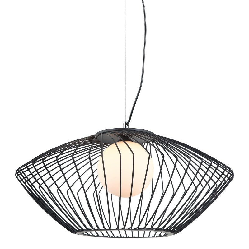 Lampa wisząca ZENO śr. 52cm E27 | czarny/biały