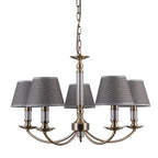 Lampa wisząca Zanobi śr. 67cm 5xE14 | brąz antyczny/szary