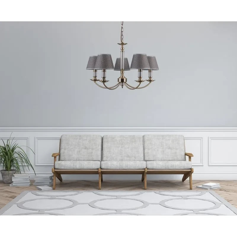 Lampa wisząca Zanobi śr. 67cm 5xE14 | brąz antyczny/szary