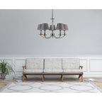 Lampa wisząca Zanobi śr. 67cm 5xE14 | brąz antyczny/szary