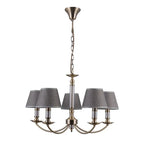 Lampa wisząca Zanobi śr. 67cm 5xE14 | brąz antyczny/szary