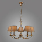 Lampa wisząca Zanobi śr. 67cm 5xE14 | brąz antyczny/szary