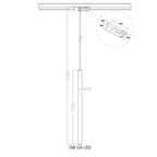 Lampa wisząca do szynoprzewodu LUNGO 1F, czarna, 1x5W G9