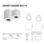 Lampa wisząca nowoczesna CROSTI SASARI RO P S 120 biały śr. 9cm | oxyled-MR16912RR