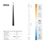 Lampa wisząca nowoczesna sopel BOSA 7W ciepła 3000K czarny śr. 2,7cm | oxyled-456573