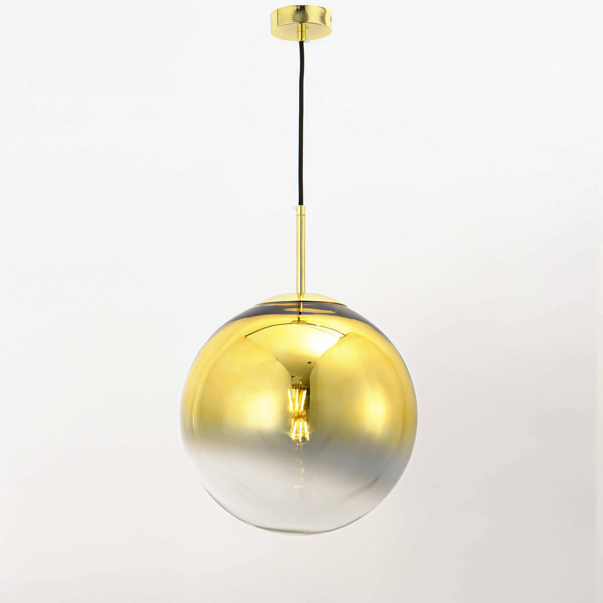 Lampa wisząca szklana kula złota PALLA śr. 30cm