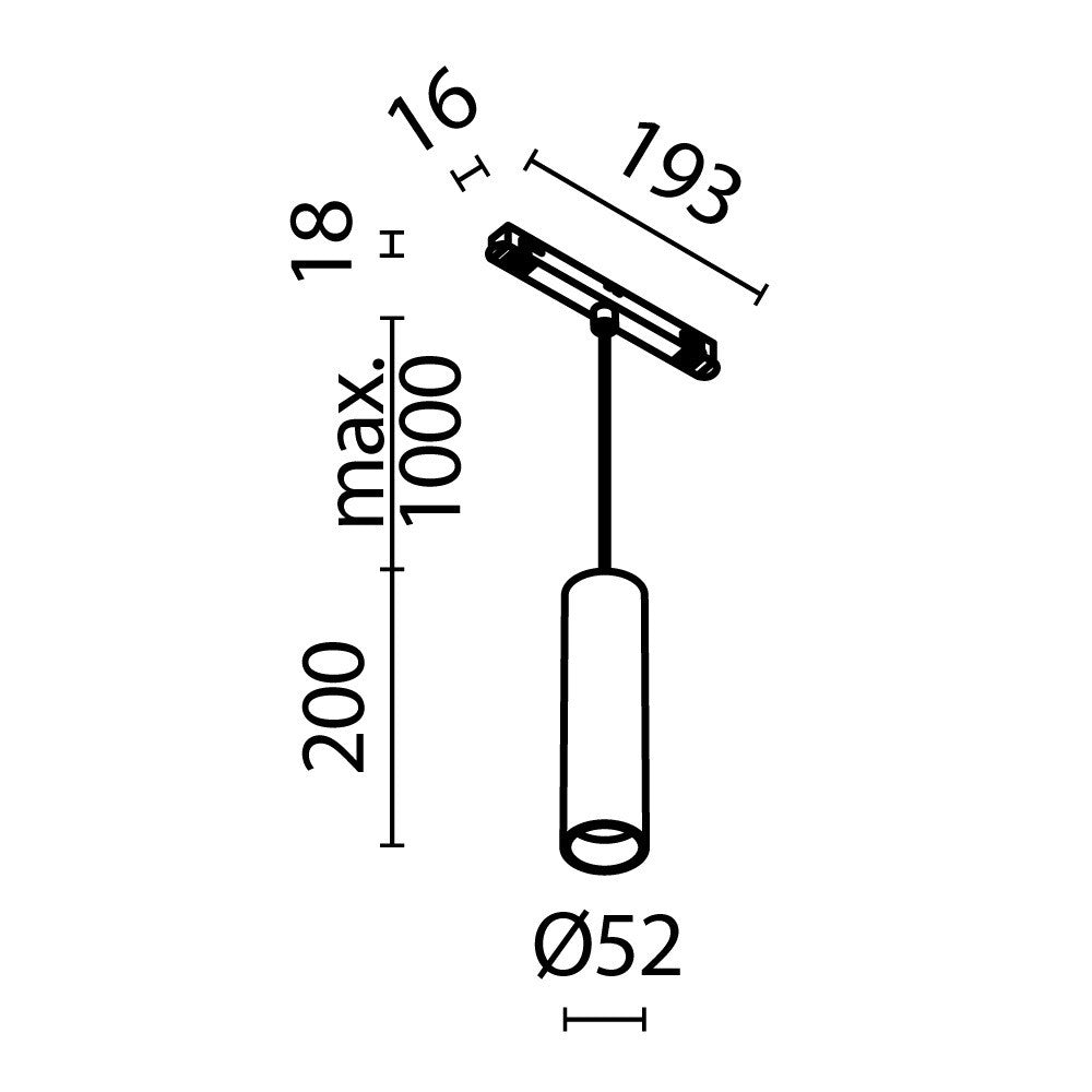 Lampa wisząca szynowa Technical Focus LED IP20 x TR041-4-12W3K-M-DS-BBS | Czarny
