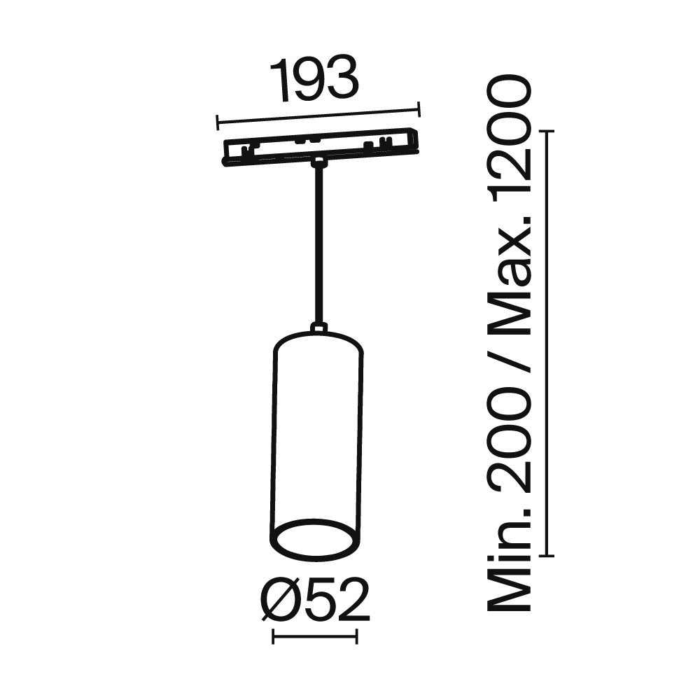 Lampa wisząca szynowa Technical Focus LED IP20 x TR041-4-12WTW-DD-B | Czarny