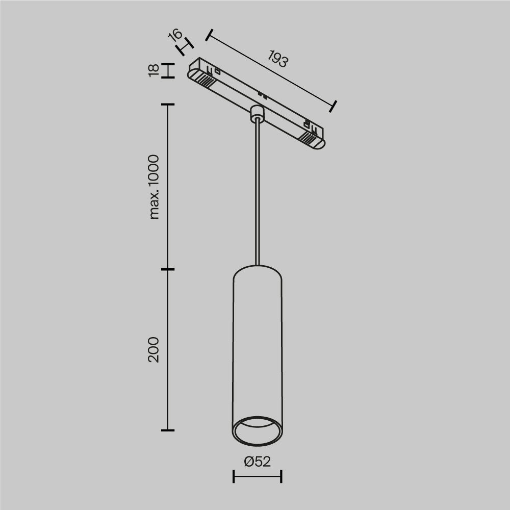 Lampa wisząca szynowa Technical Focus LED IP20 x TR041-4-12WTW-DD-W | Biały