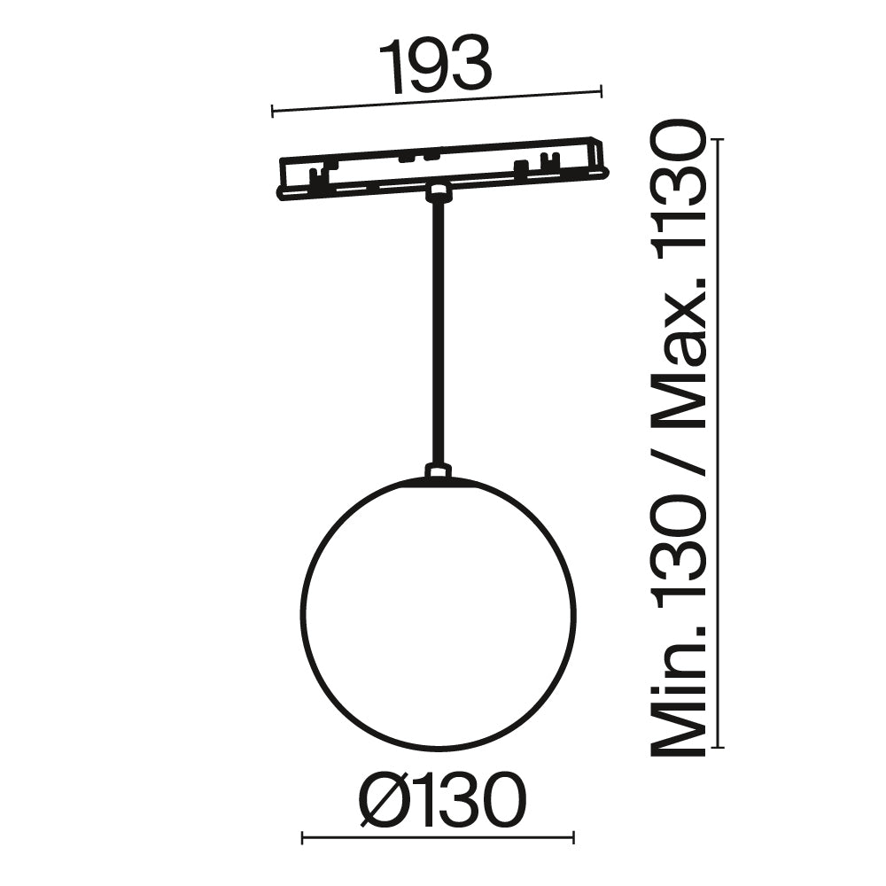 Lampa wisząca szynowa Technical Luna IP20 x TR039-2-5W3K-W-1 | Biały