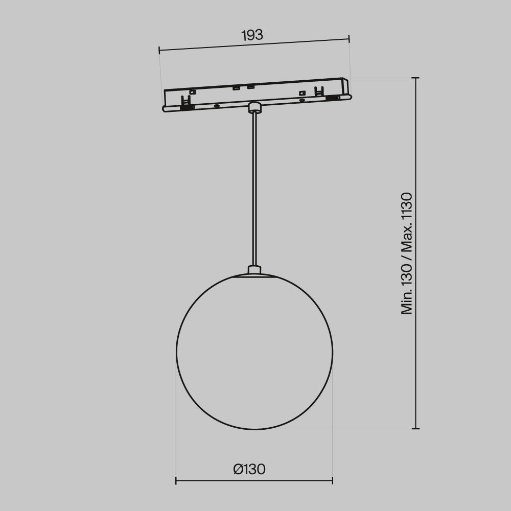 Lampa wisząca szynowa Technical Luna IP20 x TR039-2-5W4K-W-1 | Biały