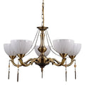 Lampa wisząca z mlecznymi kloszami BAXIO śr. 61cm 5xE27 | złoty