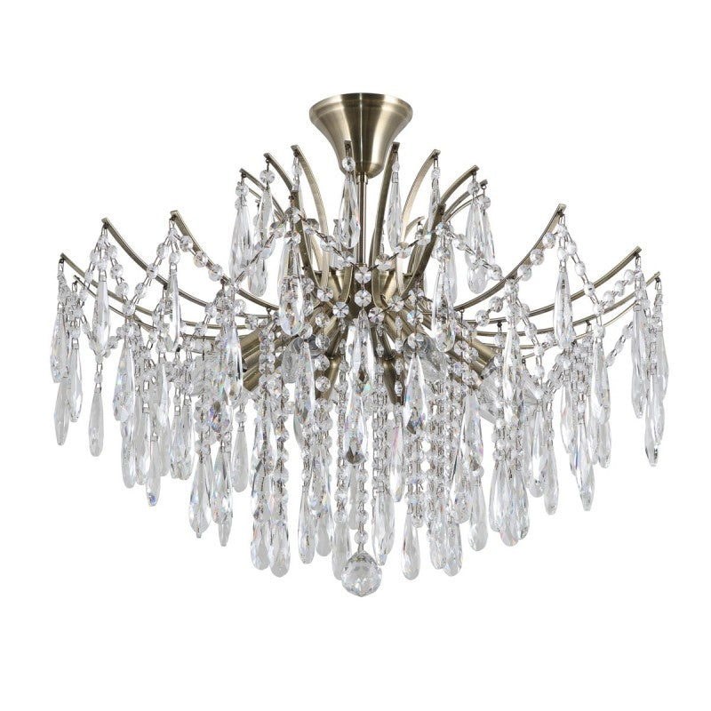 Lampa wisząca żyrandol Mallola śr. 63cm 8xE14 | brąz antyczny