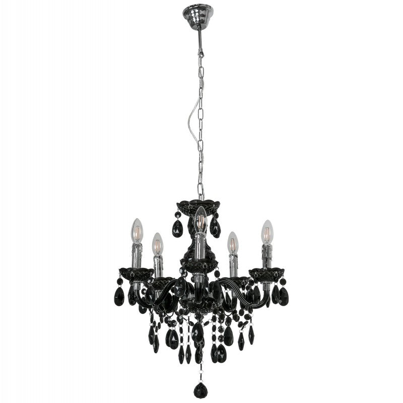 Lampa wisząca żyrandol Whiz śr. 48cm 5xE14 | czarny/chrom