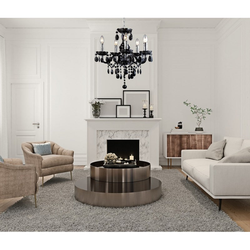 Lampa wisząca żyrandol Whiz śr. 48cm 5xE14 | czarny/chrom