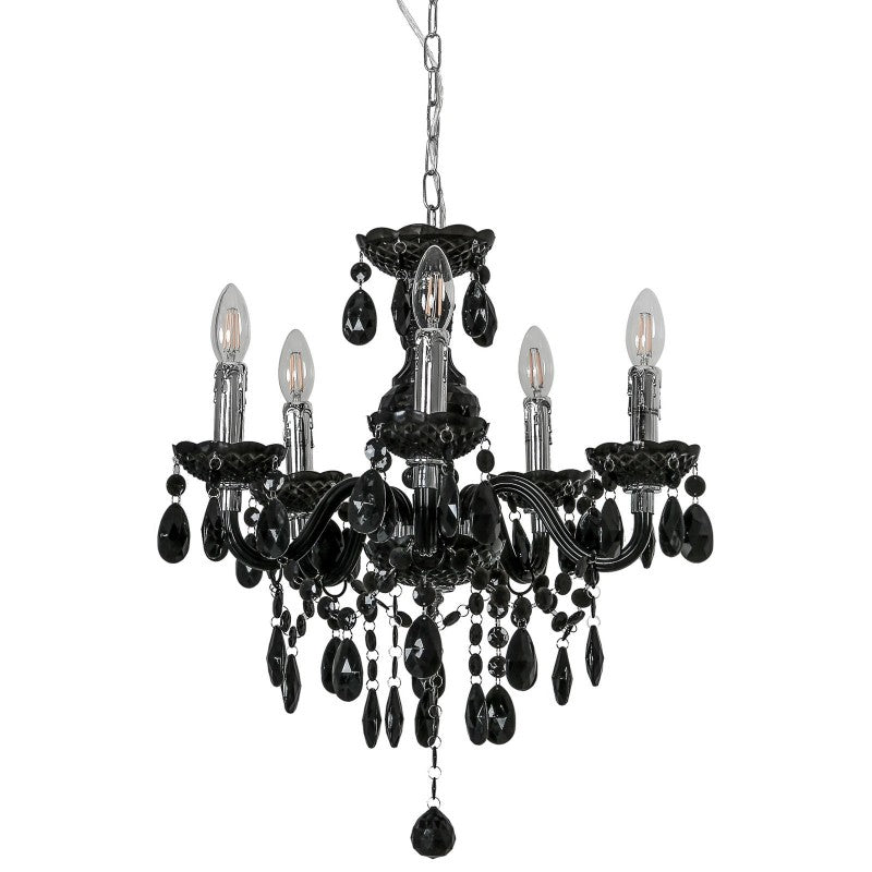 Lampa wisząca żyrandol Whiz śr. 48cm 5xE14 | czarny/chrom