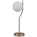 Lampka stołowa CARIMI wys. cał. 60cm G9 | miodowy mosiężny/biały