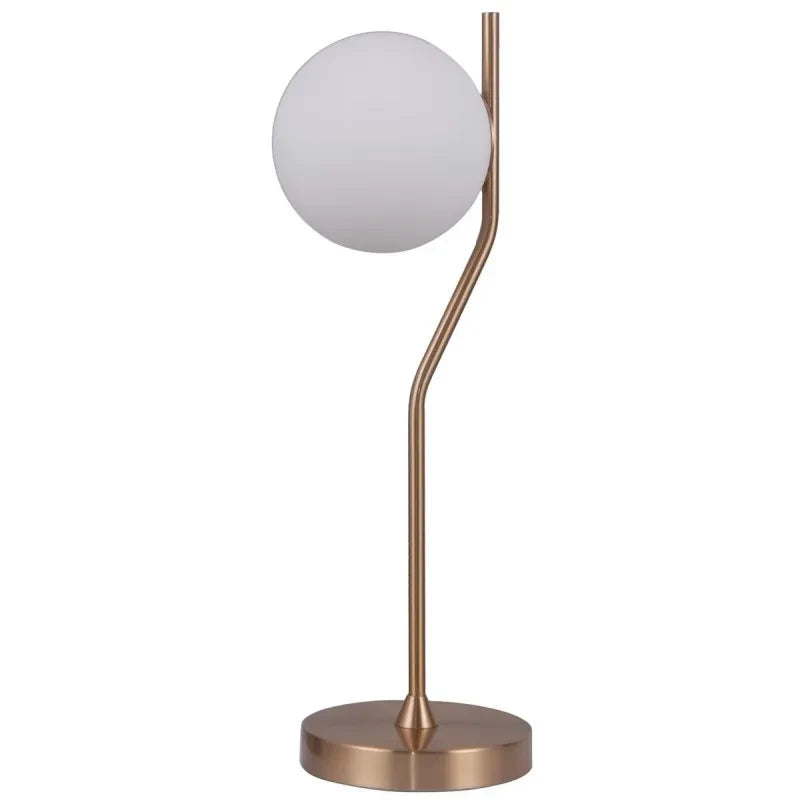 Lampka stołowa CARIMI wys. cał. 60cm G9 | miodowy mosiężny/biały