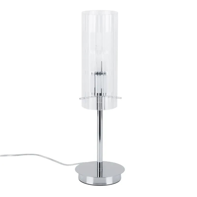 Lampka stołowa śr. 14cm E27 | chrom/transparentny