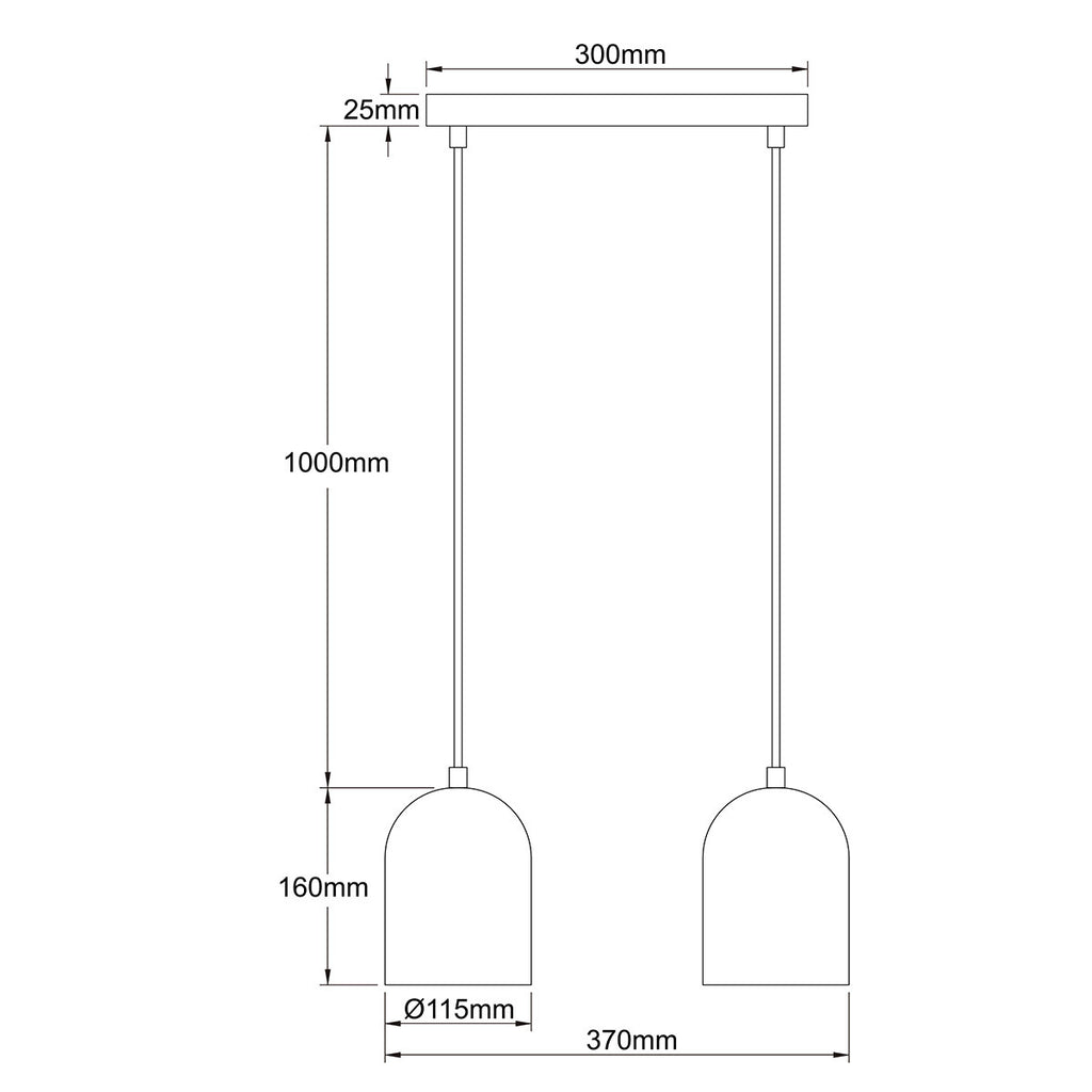 Metalowa lampa wisząca Nilo czarna 2xGU10