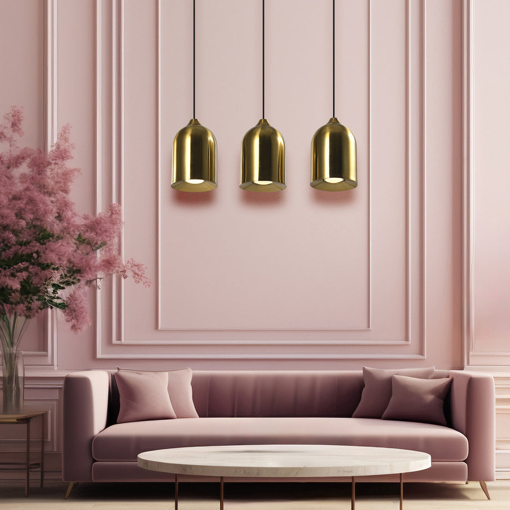 Metalowa lampa wisząca Nilo złota 3xGU10