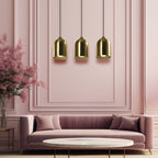 Metalowa lampa wisząca Nilo złota 3xGU10