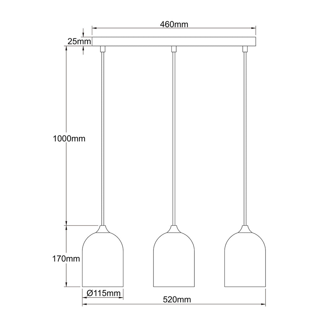 Metalowa lampa wisząca Nilo złota 3xGU10