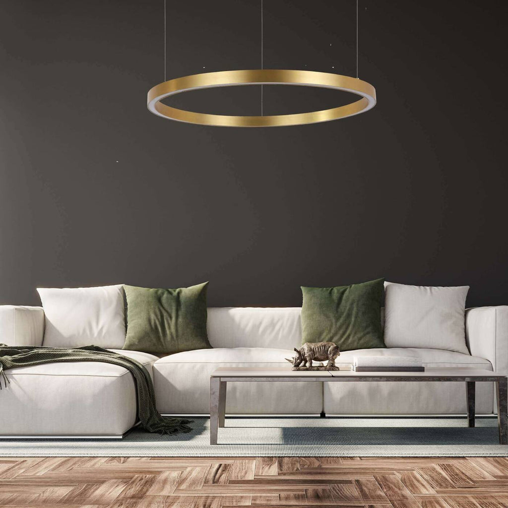 Midway lampa wisząca pierścień duża śr.80 cm 54W | złoty