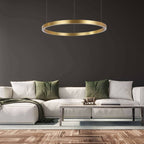 Midway lampa wisząca pierścień duża śr.80 cm 54W | złoty