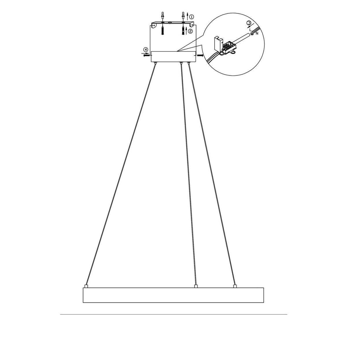 Midway lampa wisząca pierścień mała śr.60 cm 40W | złoty