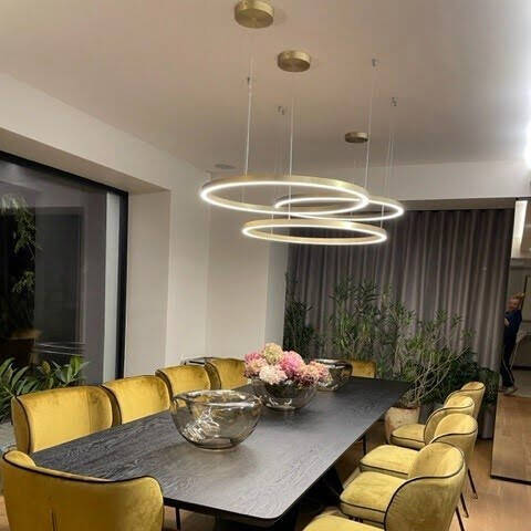 Midway lampa wisząca pierścień mała śr.60 cm 40W | złoty