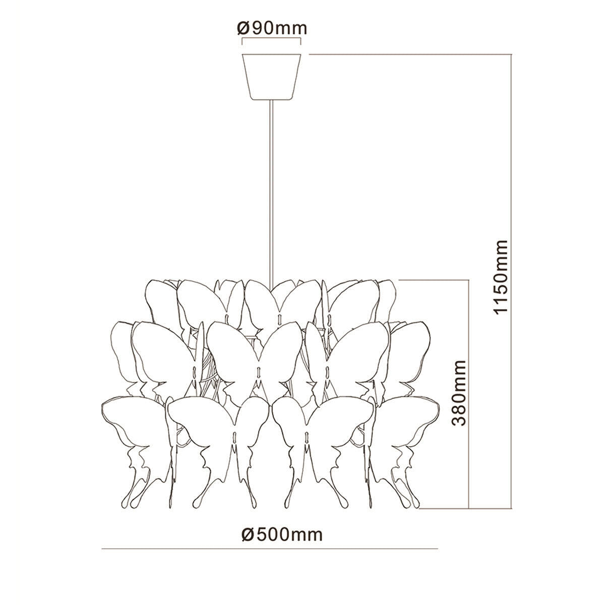 Młodzieżowa lampa FARFALLA 1 motyle różowa