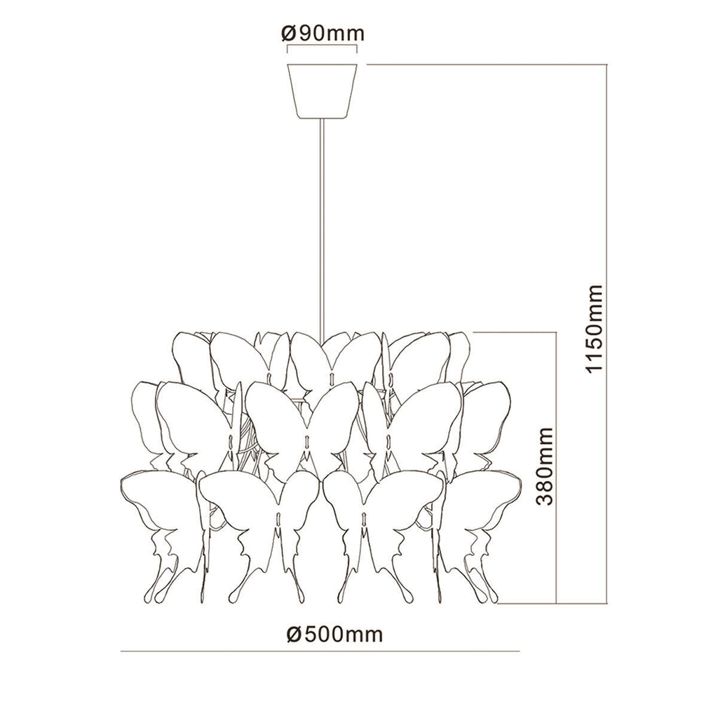 Młodzieżowa lampa FARFALLA biała 50cm