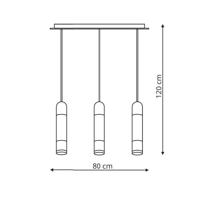 Nowoczesna lampa liniowa wisząca nad stół FORLI 3x 10W LED | biały