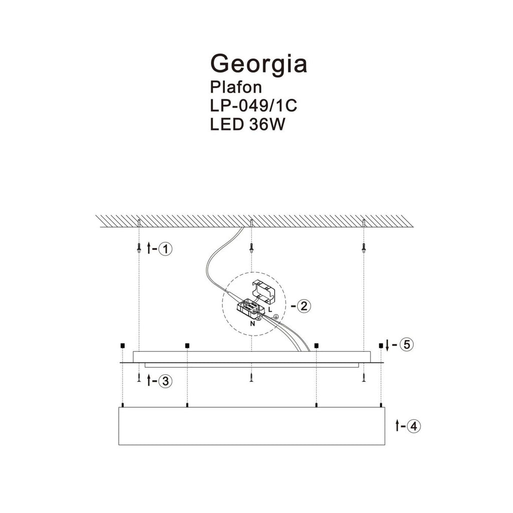 Nowoczesna lampa sufitowa LED 36W GEORGIA 3000K ciepła śr. 60cm | biały