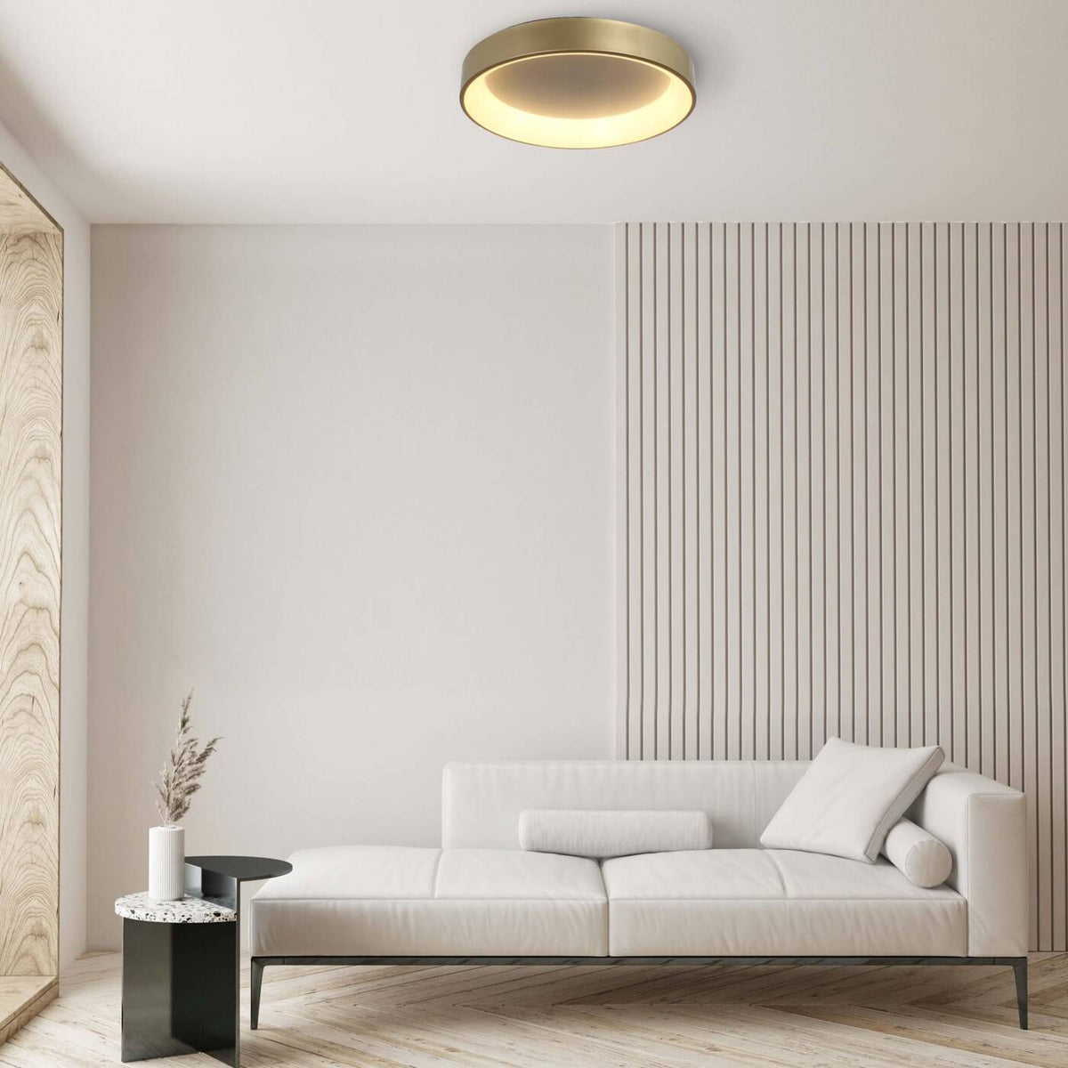 Nowoczesna lampa sufitowa LED 36W GEORGIA 3000K ciepła śr. 60cm | złoty