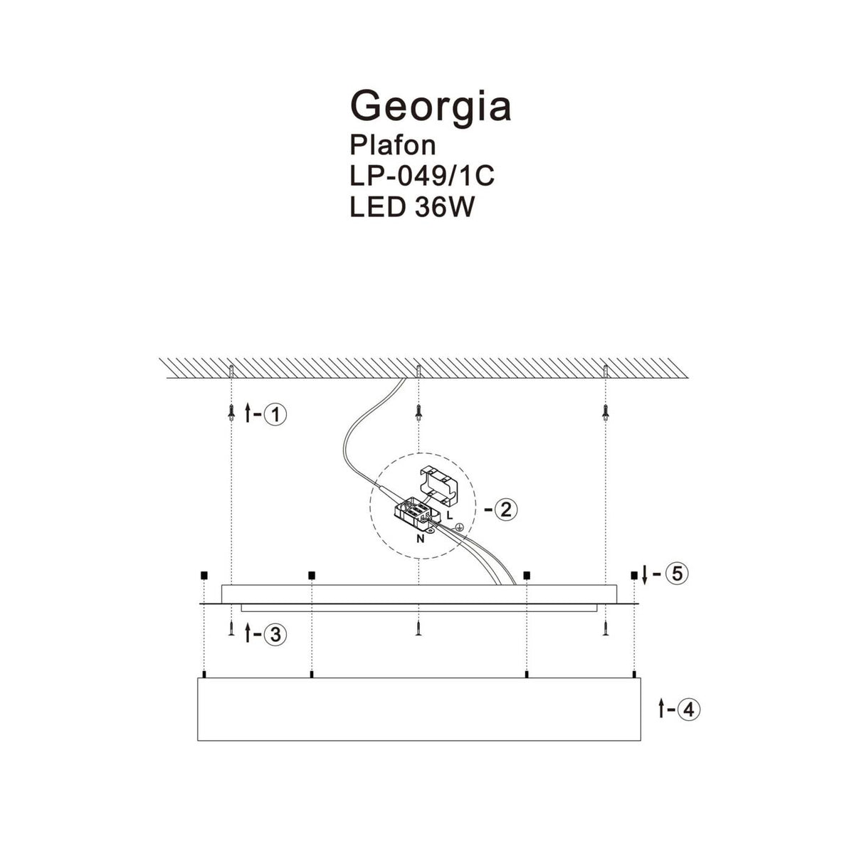 Nowoczesna lampa sufitowa LED 36W GEORGIA 3000K ciepła śr. 60cm | złoty