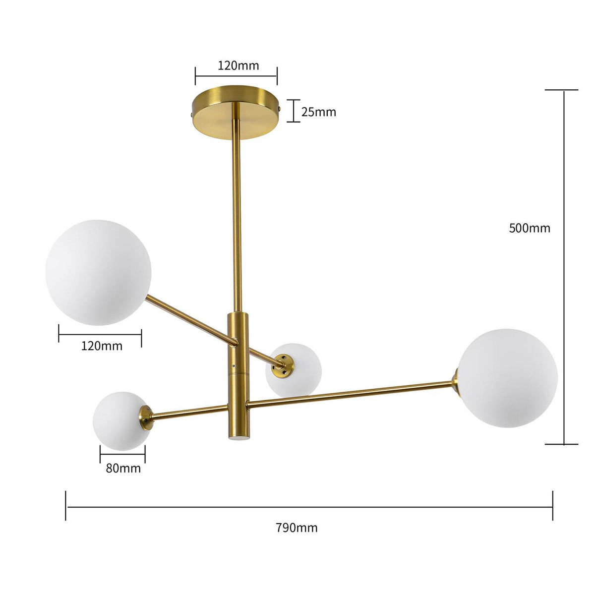 Nowoczesna lampa sufitowa wisząca DORADO 4 miedź