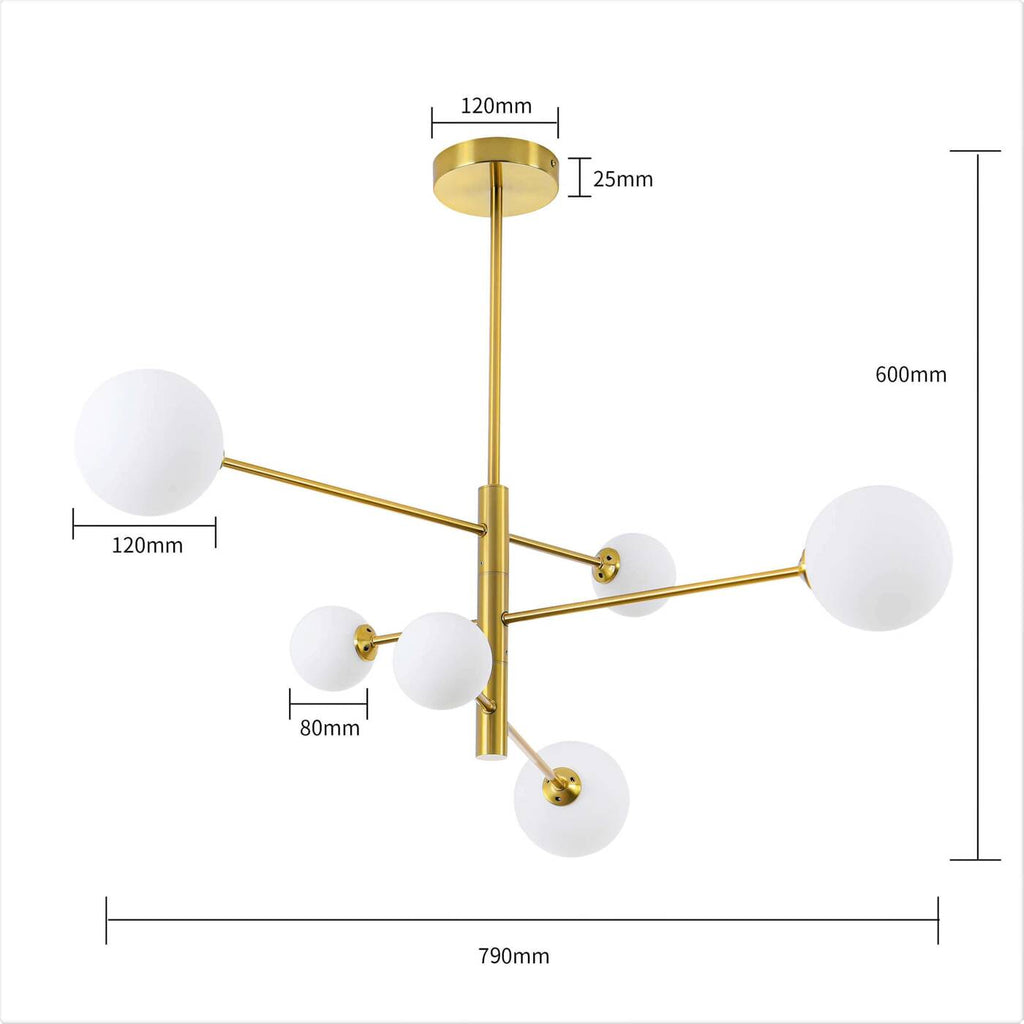 Nowoczesna lampa sufitowa wisząca DORADO 6 miedź