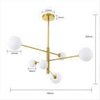 Nowoczesna lampa sufitowa wisząca DORADO 6 miedź